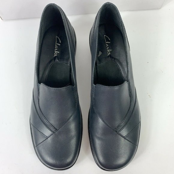 Clarks 84633 Blue Leather Slip On Loafer Wm Sz 7N - Picture 5 of 10